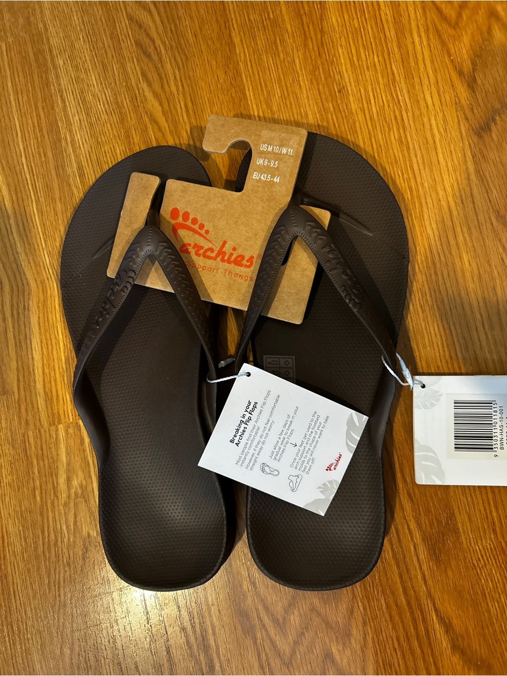 Archies Brown Comfort Thong Flip Flops unisex